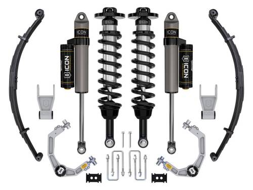 Icon Vehicle Dynamics - ICON Vehicle Dynamics 21-23 FORD F150 TREMOR 4WD 2.5-3" STAGE 2 SUSPENSION SYS BILLET UCA / LEAF PACK - K93162L