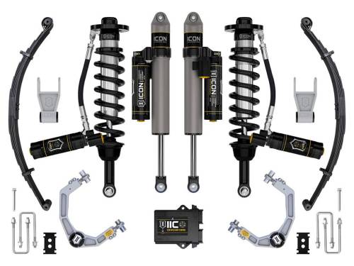 Icon Vehicle Dynamics - ICON Vehicle Dynamics 21-23 FORD F150 TREMOR 4WD 2.5-3" STAGE 5 SUSPENSION SYS BILLET UCA / LEAF PACK - K93165L