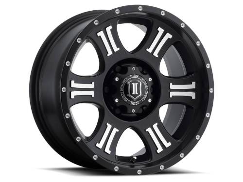 ICON Alloys - ICON ALLOYS SHIELD SAT BLK MACH - 17 X 8.5 / 6 X 135 / 6MM / 5" BS - 1017856350MB