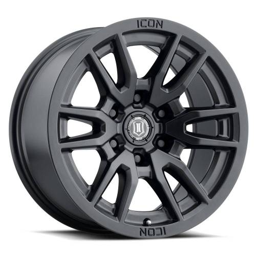 ICON Alloys - ICON ALLOYS VECTOR 6 SAT BLK - 17 X 8.5 / 6 X 5.5 / 0MM / 4.75'" BS - 2417858347SB