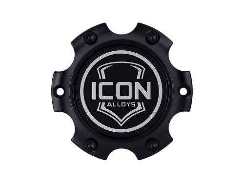 ICON Alloys - ICON ALLOYS - EMBOSSED CENTER CAP SATIN BLACK / WHITE - 6 X 135 - RX-6135-S2