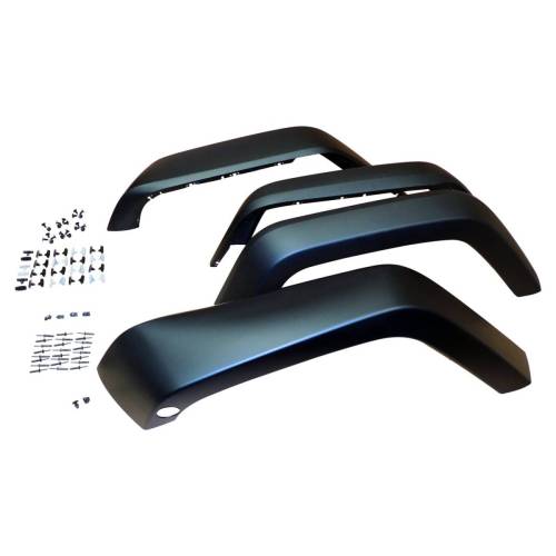 Crown Automotive Jeep Replacement - Crown Automotive Jeep Replacement Smooth Paintable Fender Flare Kit for 2007-2018 Jeep JK Wrangler; Includes 4 Flares and Hardware - 5KCK