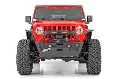 Rough Country - Rough Country Front Bumper - Stubby - Trail - Jeep Gladiator JT/Wrangler 4xe/Wrangler JK/Wrangler JL - 10597A