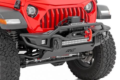 Rough Country - Rough Country Front Winch Bumper - Tubular - Skid Plate - Jeep Gladiator JT/Wrangler JK & JL - 10647