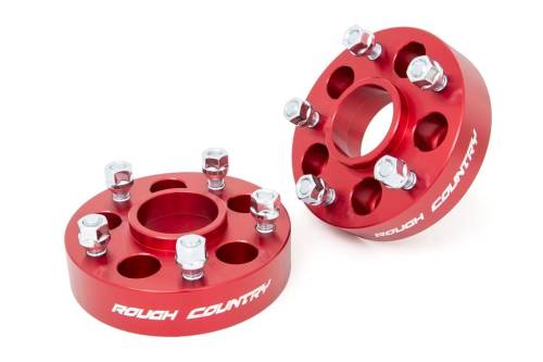 Rough Country - Rough Country 1.5 Inch Wheel Adapters - 5x4.5 to 5x5 - Red - Jeep Cherokee XJ/Comanche MJ/Wrangler TJ - 1092RED