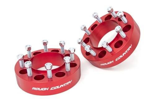 Rough Country - Rough Country 2 Inch Wheel Spacers - 8x170 - Red - Ford Super Duty 4WD (03-22) - 1094ARED