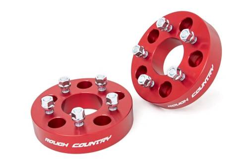 Rough Country - Rough Country 1.5 Inch Wheel Adapters - 5x5 to 5x4.5 - Red - Jeep Wrangler JK (07-18) - 1100RED