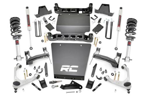 Rough Country - Rough Country 7 Inch Stamped Steel LCA Lift Kit - Forged UCA - Bracket - M1 Struts/M1 - Chevy/GMC 1500 (16-18) - 11640