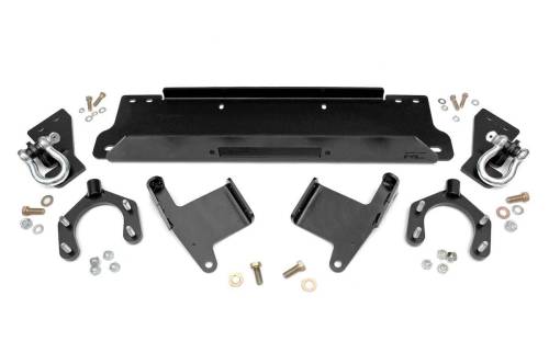 Rough Country - Rough Country Winch Mount Plate - Factory Bmpr - D-Rings - Jeep Wrangler JK (07-18) - 1173