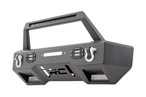 Rough Country - Rough Country FR Bumper - Stubby - Hoop - BLK LED - Jeep Gladiator JT/Wrangler JK & JL - 11826