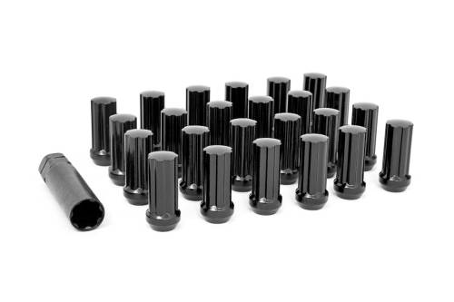 Rough Country - Rough Country M12 x 1.25 Lug Nut Set of 24 - Black - 1212524BLK