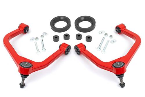 Rough Country - Rough Country 1.75 Inch Leveling Kit - Forged Red UCA - AT4 - GMC Sierra 1500 4WD (19-24) - 1325RED