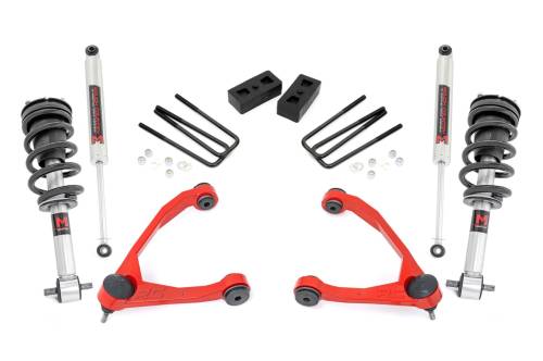 Rough Country - Rough Country 3.5 Inch Lift Kit - Cast Steel - M1 Strut - - Chevy/GMC 1500 (14-16) - 19840RED