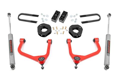 Rough Country - Rough Country 3.5 Inch Lift Kit - Rear Mono Leaf - Chevy Silverado 1500 2WD/4WD (2022-2024) - 28230RED