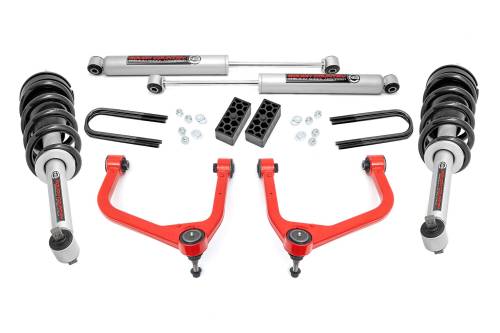 Rough Country - Rough Country 3.5 Inch Lift Kit - N3 Struts - Rear Mono Leaf - Chevy Silverado 1500 (22-24) - 28231RED