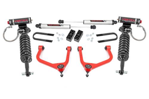 Rough Country - Rough Country 3.5 Inch Lift Kit - Vertex/V2 - Rear Mono Leaf - Chevy Silverado 1500 (22-24) - 28257RED