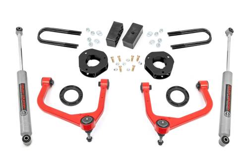 Rough Country - Rough Country 3.5 Inch Lift Kit - Mono Leaf Rear - GMC Sierra 1500 2WD/4WD (2019-2024) - 28830RED