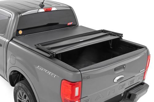 Rough Country - Rough Country Bed Cover - Tri Fold - Soft - 5' Bed - Ford Ranger 2WD/4WD (19-23) - 41219500