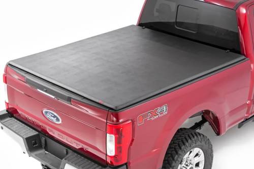 Rough Country - Rough Country Soft Tri-Fold Bed Cover - 6'10" Bed - Ford F-250/F-350 Super Duty (17-23) - 41517650