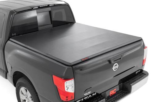 Rough Country - Rough Country Soft Tri-Fold Bed Cover 5'7" Bed Nissan Titan 2WD/4WD (2017-2024) - 41816550A