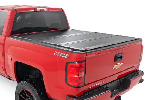 Rough Country - Rough Country Hard Tri-Fold Flip Up Bed Cover - 5'9" Bed - Chevy/GMC 1500 (14-18) - 49119551