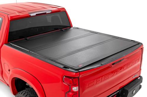 Rough Country - Rough Country Hard Tri-Fold Flip Up Bed Cover - 5'10" Bed - Chevy/GMC 1500 (19-23) - 49120580