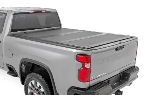 Rough Country - Rough Country Hard Tri-Fold Flip Up Bed Cover - 6'9" Bed - Chevy/GMC 2500HD (20-24) - 49120651