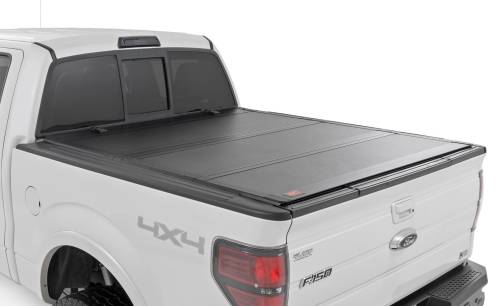 Rough Country - Rough Country Hard Tri-Fold Flip Up Bed Cover - 5'7" Bed - Ford F-150 (04-14) - 49214550