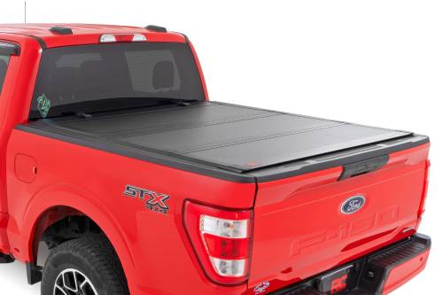 Rough Country - Rough Country Hard Tri-Fold Flip Up Bed Cover - 5'7" Bed - Ford F-150 (15-20) - 49220550