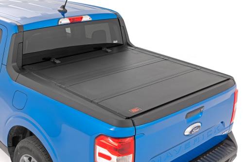 Rough Country - Rough Country Hard Tri-Fold Flip Up Bed Cover - 4'6" Bed - Ford Maverick (22-23) - 49254500