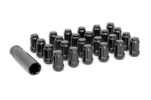 Rough Country - Rough Country 1/2 x 20 Lug Nut Set of 24 - Black - 502024BLK