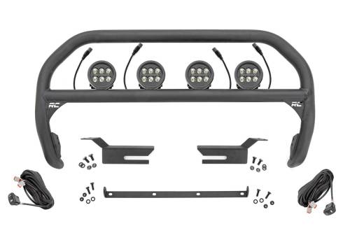 Rough Country - Rough Country Nudge Bar - 3.5 Inch Round Led (x4) - Ford Bronco 4WD (2021-2023) - 51039