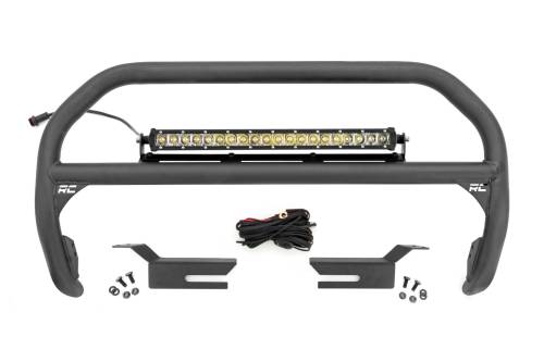 Rough Country - Rough Country Nudge Bar - 20 Inch Chrome Single Row LED - Ford Bronco 4WD (21-23) - 51048