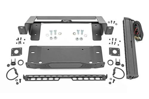 Rough Country - Rough Country High Winch Mount - All Models - 20 Inch Black Single Row LED - Ford Bronco (21-23) - 51067