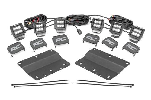 Rough Country - Rough Country LED Light - Fog Mount - Triple 2" Black Pair - Spot - Ford Bronco (21-23) - 51085