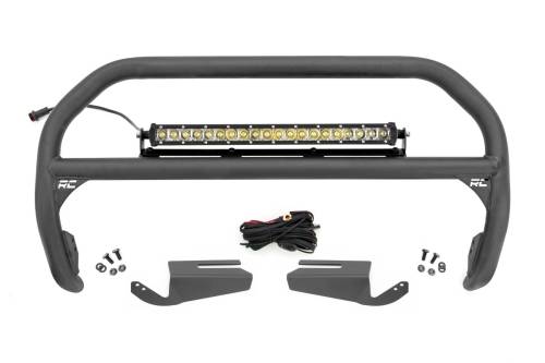 Rough Country - Rough Country Nudge Bar - 20 Inch Chrome Single Row LED - OE Modular Steel - Ford Bronco (21-23) - 51103