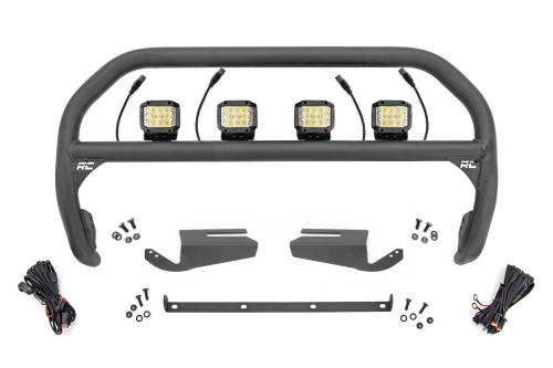 Rough Country - Rough Country Nudge Bar - 3 Inch Wide Angle Led (x4) - Oe Modular Steel - Ford Bronco (21-23) - 51105