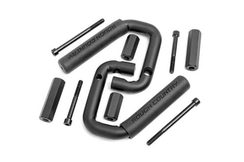 Rough Country - Rough Country Grab Handles - Steel - Front - Black - Jeep Wrangler JK (2007-2018) - 6501