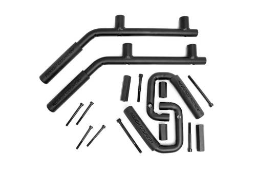 Rough Country - Rough Country Grab Handles - Steel - FR & RR - Black - Jeep Wrangler JK (07-18) - 6503