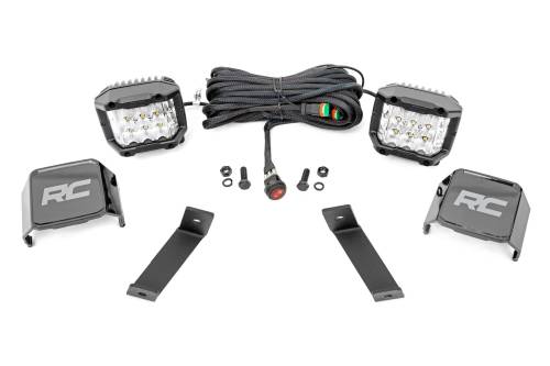 Rough Country - Rough Country LED Light Kit - Ditch Mount - 3" OSRAM - Wide - Jeep Cherokee KL (14-21) - 70082