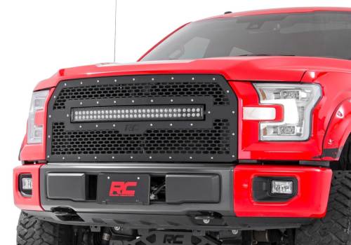 Rough Country - Rough Country Mesh Grille - 30" Dual Row LED - Black - Ford F-150 2WD/4WD (15-17) - 70193