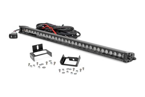 Rough Country - Rough Country LED Light - Grill Mnt - 30" Black Single Row - White DRL - Ford Super Duty (11-16) - 70530BLDRL