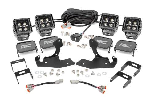 Rough Country - Rough Country Chevrolet LED Fog Light Kit - Black Series w/ White DRL (11-14 Silverado HD) - 70628DRL