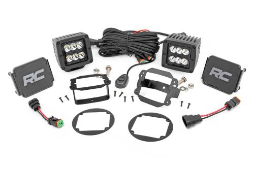 Rough Country - Rough Country LED Light - Fog Mount - 2" Black Pair - Jeep Wrangler JK (10-18) - 70630