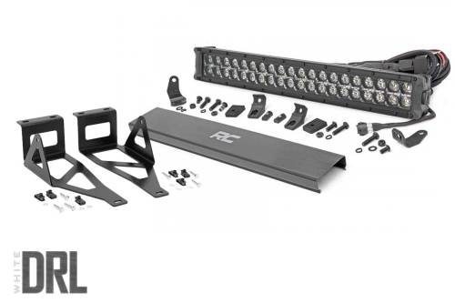 Rough Country - Rough Country LED Light - Bumper Mount - 2" Black Dual Row - White DRL - Ford Super Duty (05-07) - 70665DRL