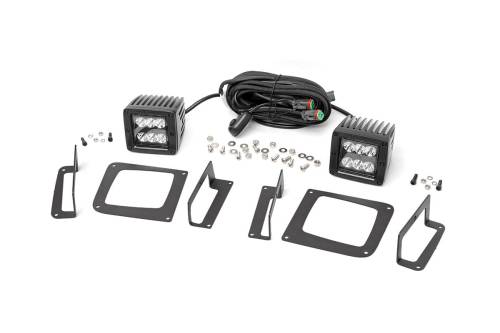 Rough Country - Rough Country LED Light - Fog Mount - 2" Black Pair - GMC Sierra 1500 (14-15) - 70689