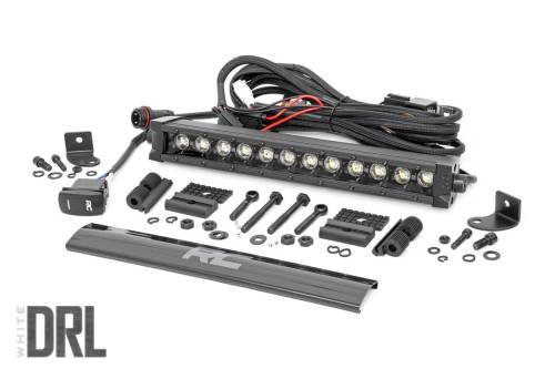 Rough Country - Rough Country Black Series LED Light Bar - Cool White DRL - 12 Inch - Single Row - 70712BLDRL