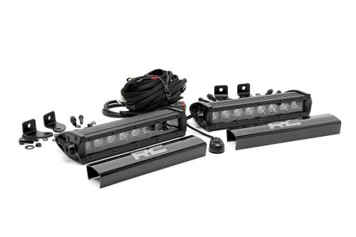 Rough Country - Rough Country Black Series LED Light Bar - 8 Inch - Single Row Pair - 70728BL