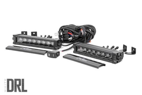 Rough Country - Rough Country Black Series LED Light Bar - Cool White DRL - 8 Inch - Single Row Pair - 70728BLDRL