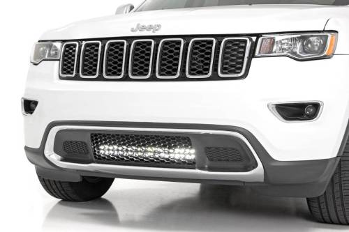 Rough Country - Rough Country LED Light - Bumper Mount - 20" Black Dual Row- Amber DRL - Jeep Grand Cherokee WK2 (11-20) - 70773DRLA